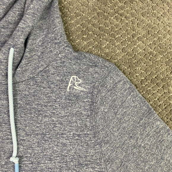 Rhoback Men's Hesi Performance Hoodie Small Heather Blue Lightweight Stretch - Picture 3 of 11